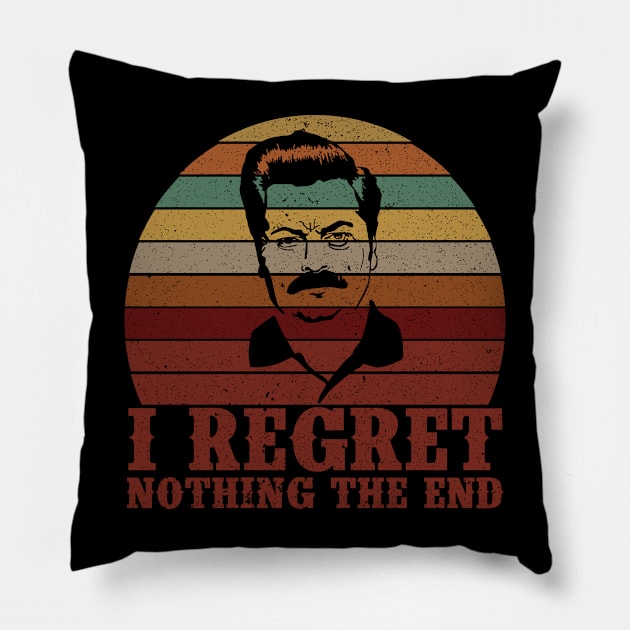 I Regret Nothing the End Pillow by Vixel Art