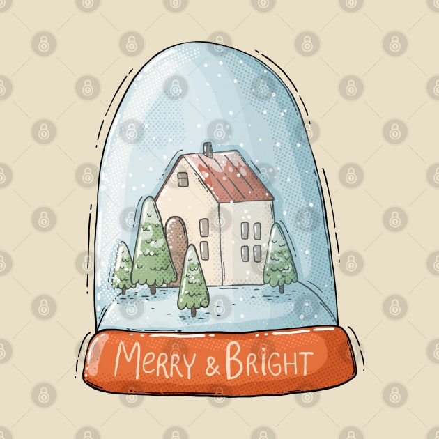 Merry and Bright snow globe by Tania Tania