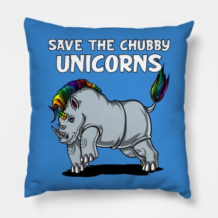 Save The Chubby Unicorns Rhino Pillow