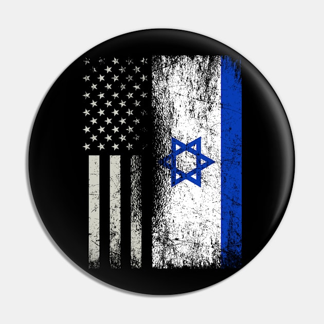 Isreal US Flag Pin by ShirtsShirtsndmoreShirts