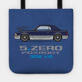 blue and silver Tote