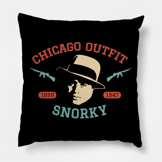 Al Capone 'Snorky' Portrait Logo - Chicago Outfit Pillow by Boogosh