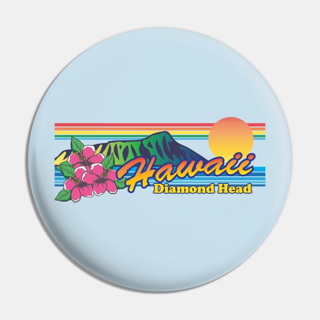 Hawaii Diamond Head Pin by GrumpyDog