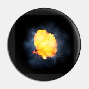 Realistic fiery explosion, orange color with sparks and smoke Pin