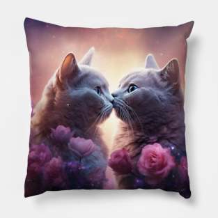 British Shorthair Cats In Love Pillow