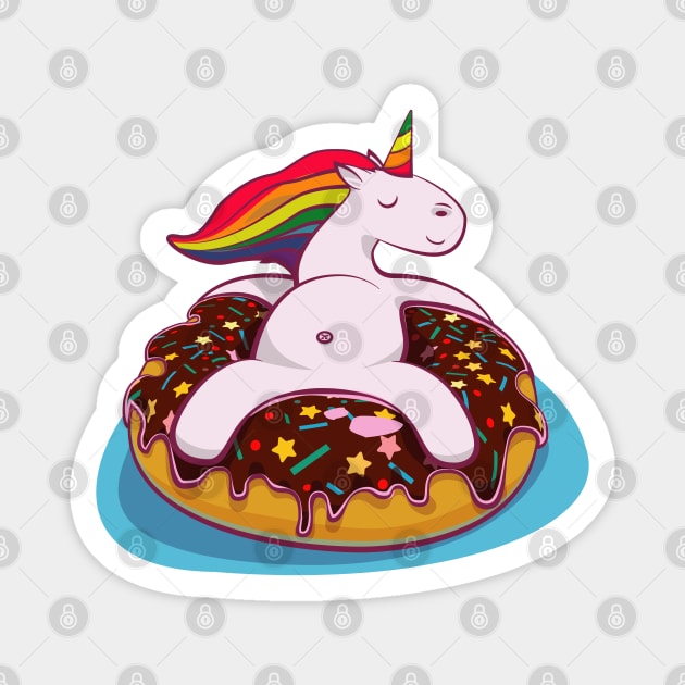 Donut Unicorn Magnet by LeonLedesma