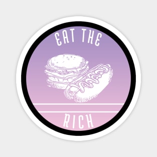 Eat The Rich Retro Cook Out Art Words Inside Purple Pink Summer Magnet