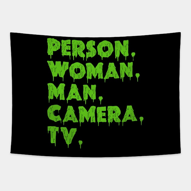 person woman man camera tv Tapestry by graffitiasik