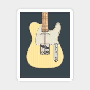 Vintage White Telly Guitar Magnet