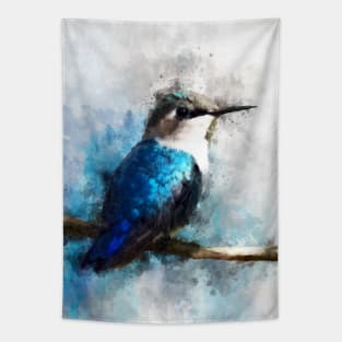 Dramabite Watercolor humming bird artsy artistic painting wildlife Tapestry