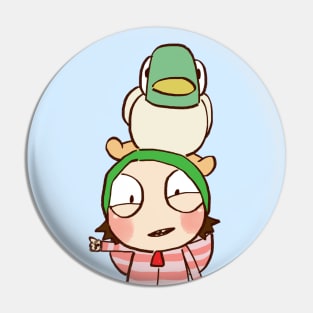 happy sarah and duck / children's cartoon Pin