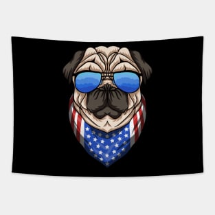 American pug dog with glasses Tapestry