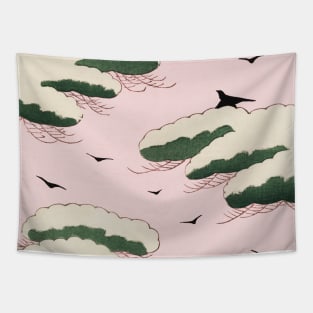 Pink Japanese Cloud Preppy Maximalist Y2K Design Tapestry