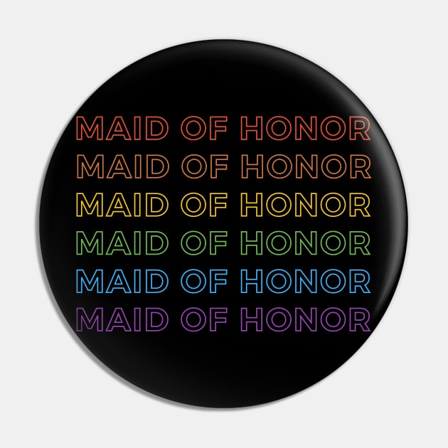 Rainbow Maid of Honor Pin by greendino