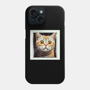 Funny Scared Ginger Cat Face, Cat Lover, Scaredy Cat Phone Case