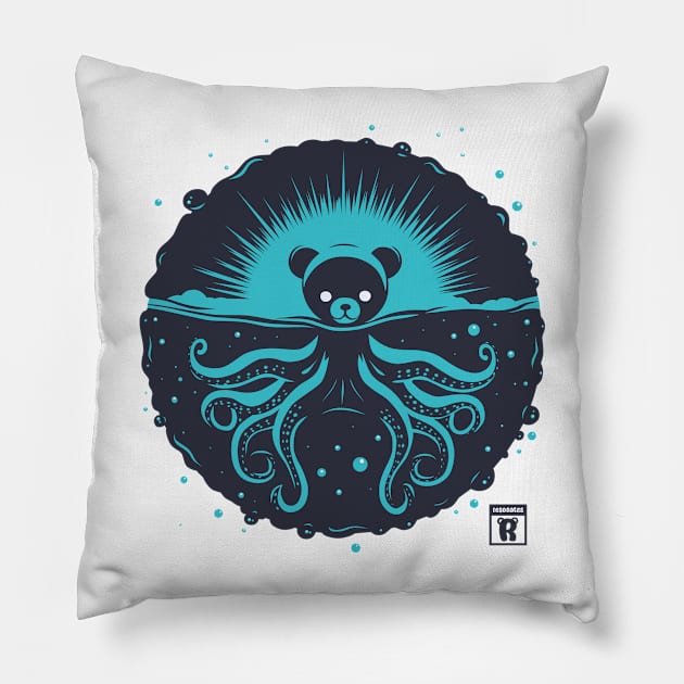 Kraken Bear Pillow by Rudy Resonates