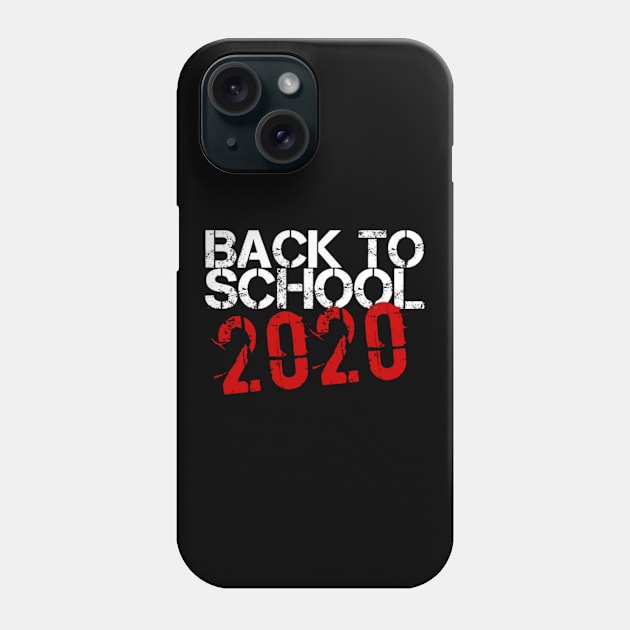 Back to School 2020 white and red typography vintage Phone Case by Inspire Enclave