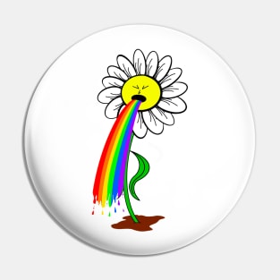 Rainbow Vomit Daisy Pin