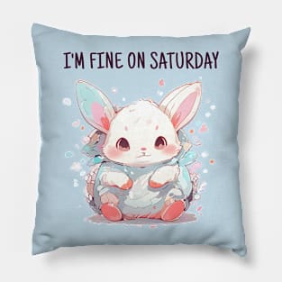 Fine saturday rabbit Pillow