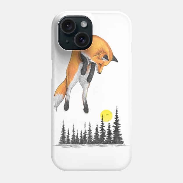 Fox on the hunt Phone Case by NikKor