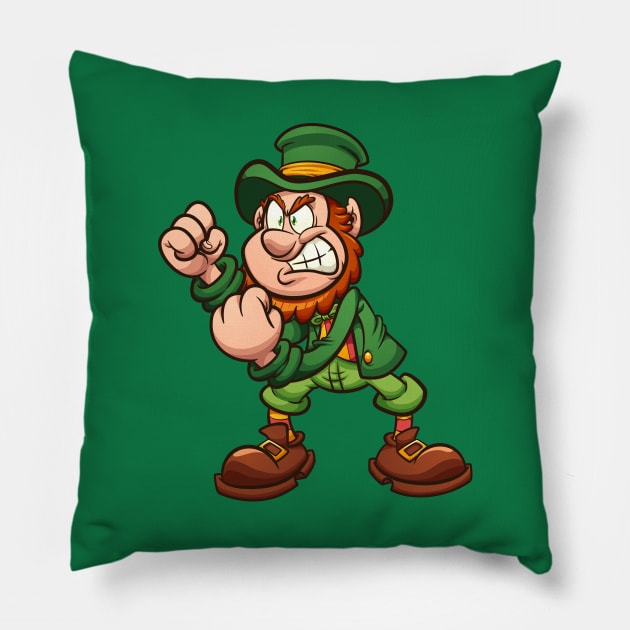 Angry Leprechaun Pillow by memoangeles