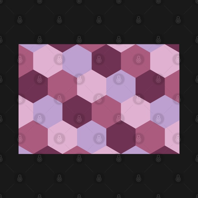 Pink and purple shades, hexagon geometric pattern by F-for-Fab