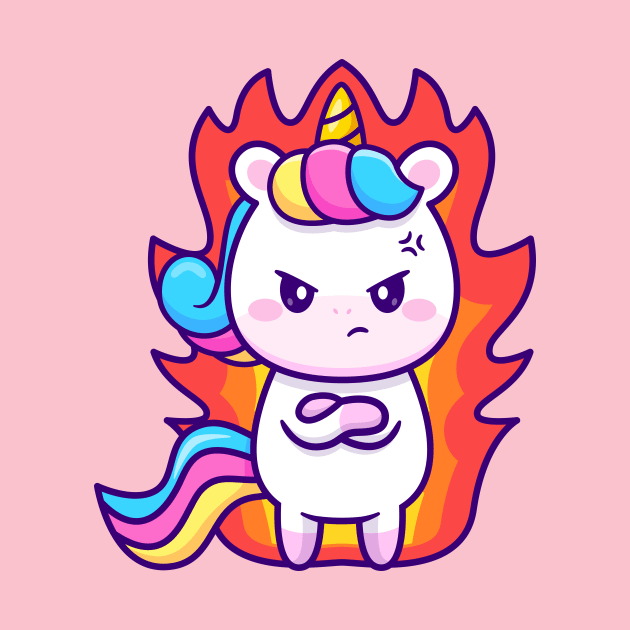 Cute Unicorn Angry Cartoon by Catalyst Labs