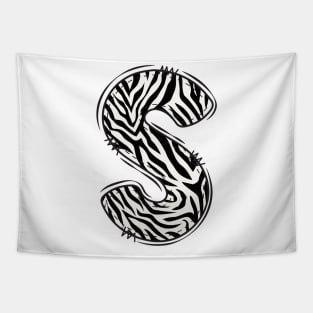 Zebra Letter S Tapestry