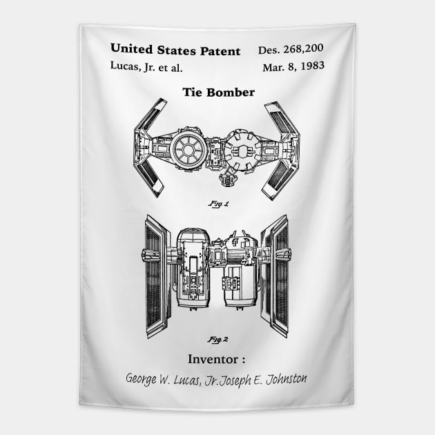 Tie bomber patent gift idea Tapestry by Anodyle