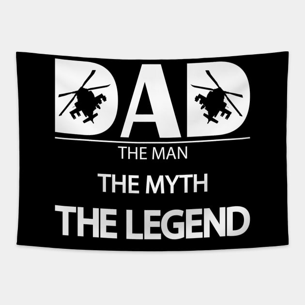 Gun Pilot - Dad, The Man, The Myth, The Legend Tapestry by Aviation Designs