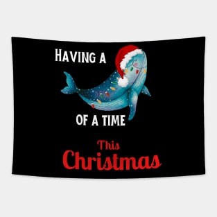 Christmas - Having a Whale of a time This Christmas, Family Christmas matching pjama T-shirt Tapestry