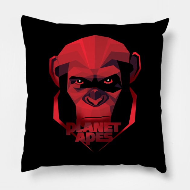 Ape planet art Pillow by SAN ART STUDIO 