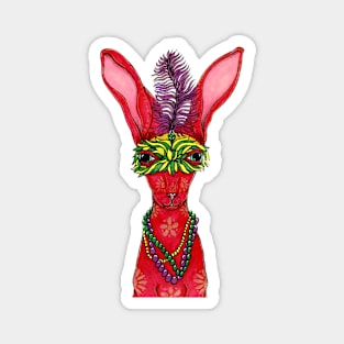 Chinese New Year Rabbit Celebrates Mardi Gras Magnet