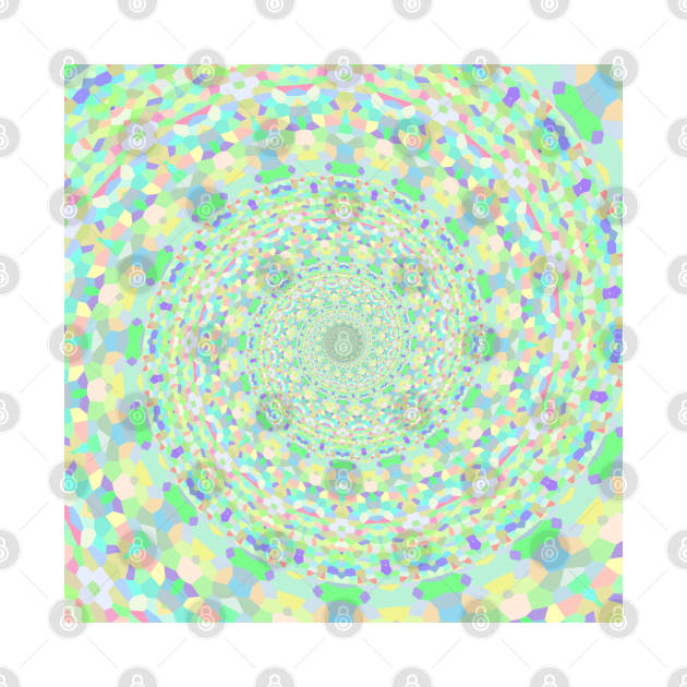 Colorful Trippy Pastel Spiral Mandala by Kaleiope_Studio