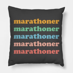 Marathoner First Marathon Runner Running 26.2 Retro Vintage Pillow