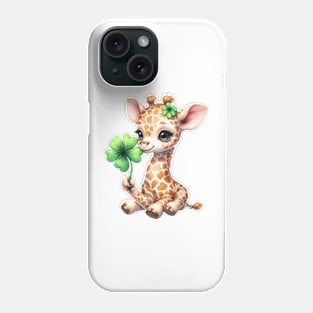 Clover Giraffe St Patricks Day Phone Case