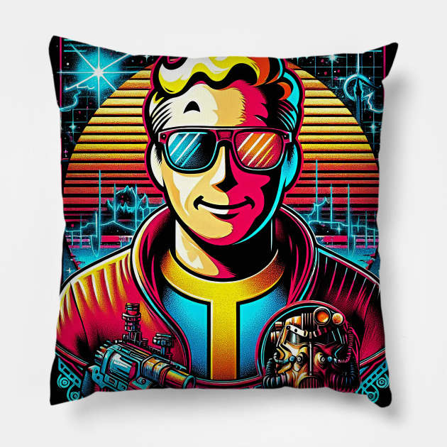 80s retro vintage Vault B Pillow by YourStyleB