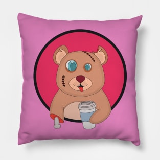 Coffee Zombie Bear Pillow