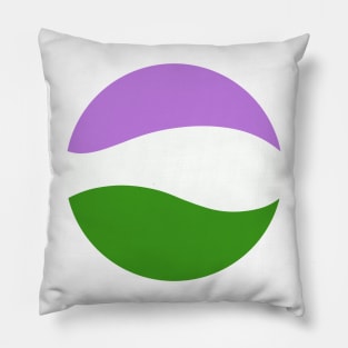 Genderqueer Waves Circle Pillow