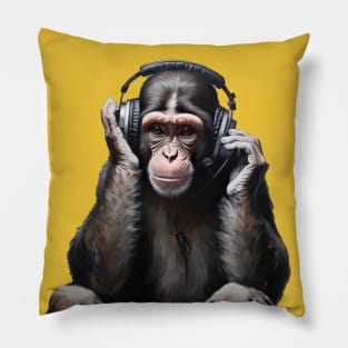 Rhythmic Reflections: DJ Monkey Thinker Pillow