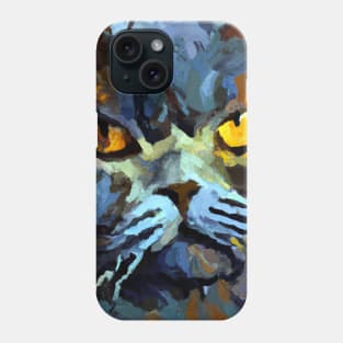 Stoic Cat Painted in the Style of Van Gogh Phone Case