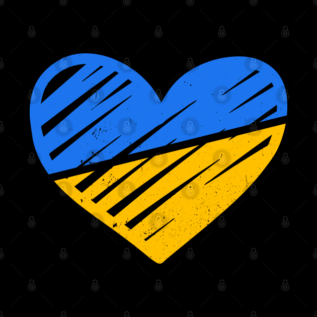 Ukraine Flag Ukrainian Heart by Happy Shirt