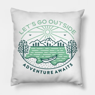 Go Outside Adventure Awaits 3 Pillow