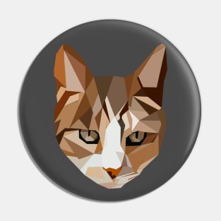 Geometric Low Poly Cat Face Pin