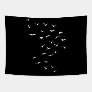 Flock of Birds in the Sky Tapestry