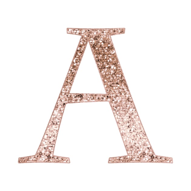 A rose gold glitter monogram letter by RoseAesthetic