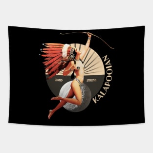 Kalapooian 1920's Art Deco Indian Moon Pin Up Girl Retro Stand Strong Tapestry