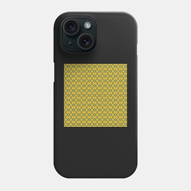 Argyle Mustard Fat Teal Phone Case by alexrow