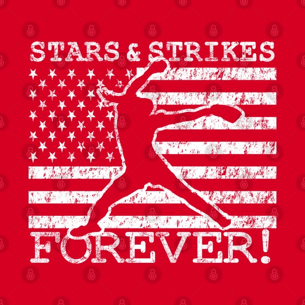 Stars and Strikes Forever Fastpitch Softball Pitcher Patriotic Girls Softball Pitching by TeeCreations