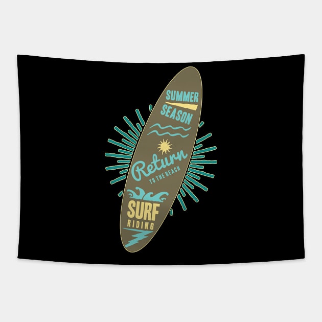 Surf Riding Tapestry by Dojaja